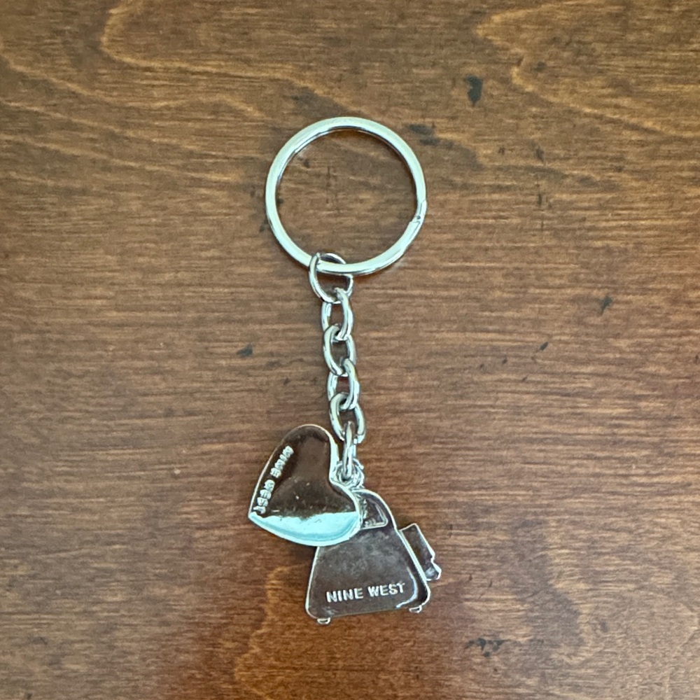 Nine West Women's Silver Heart and Bag Keychain OS NWOT